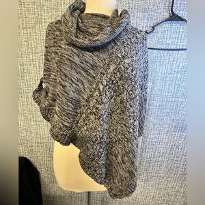 Karen Scott Marled Gray Poncho Sweater
